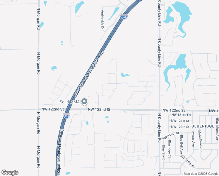 map of restaurants, bars, coffee shops, grocery stores, and more near 9421 Northwest 122nd Street in Yukon