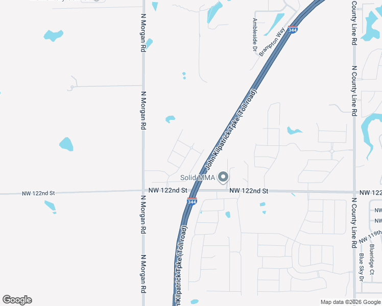 map of restaurants, bars, coffee shops, grocery stores, and more near John Kilpatrick Turnpike in Yukon