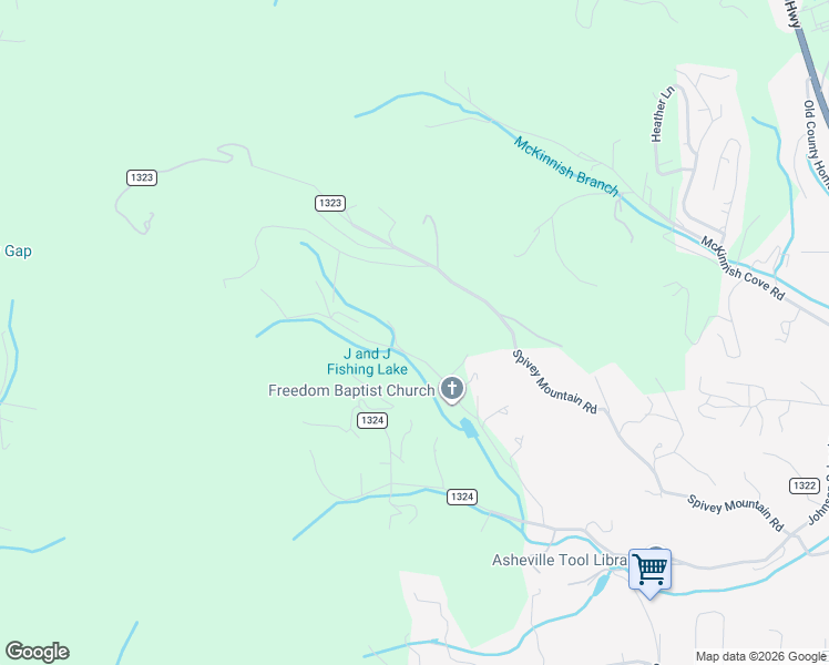 map of restaurants, bars, coffee shops, grocery stores, and more near 125 Rice Road in Asheville
