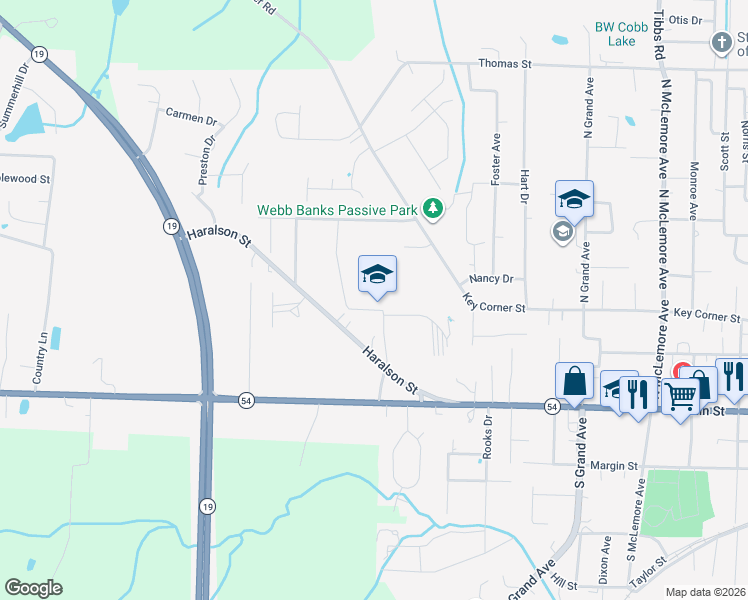 map of restaurants, bars, coffee shops, grocery stores, and more near 1201 Haralson Street in Brownsville