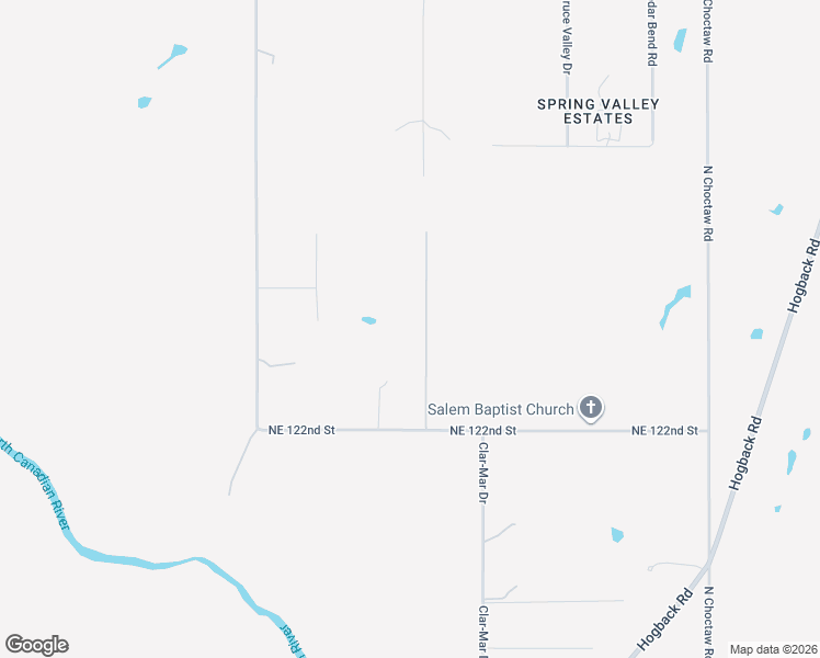 map of restaurants, bars, coffee shops, grocery stores, and more near 12601 Oak Tree Lane in Jones