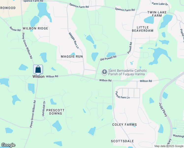 map of restaurants, bars, coffee shops, grocery stores, and more near 6519 Temple View Lane in Fuquay Varina