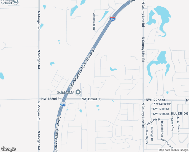 map of restaurants, bars, coffee shops, grocery stores, and more near 9421 Northwest 122nd Street in Yukon