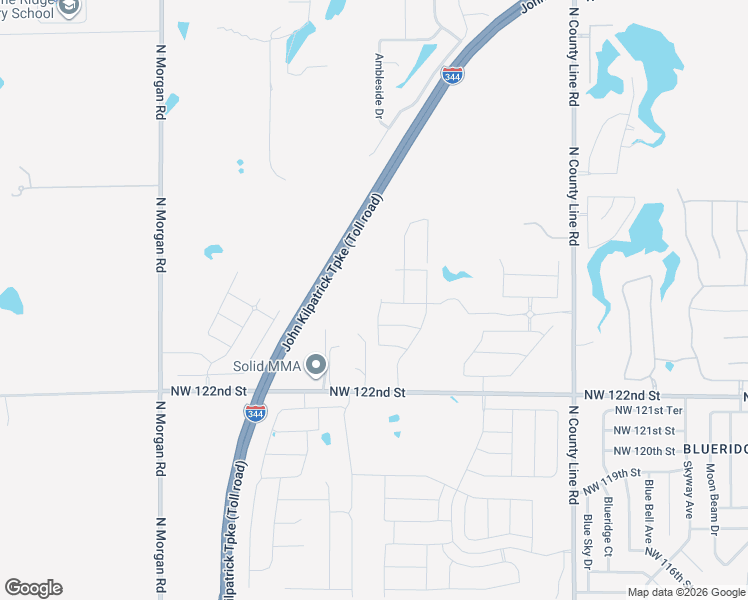 map of restaurants, bars, coffee shops, grocery stores, and more near 9421 Northwest 122nd Street in Yukon
