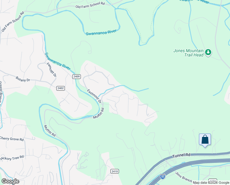 map of restaurants, bars, coffee shops, grocery stores, and more near 177 Eastmoor Drive in Asheville