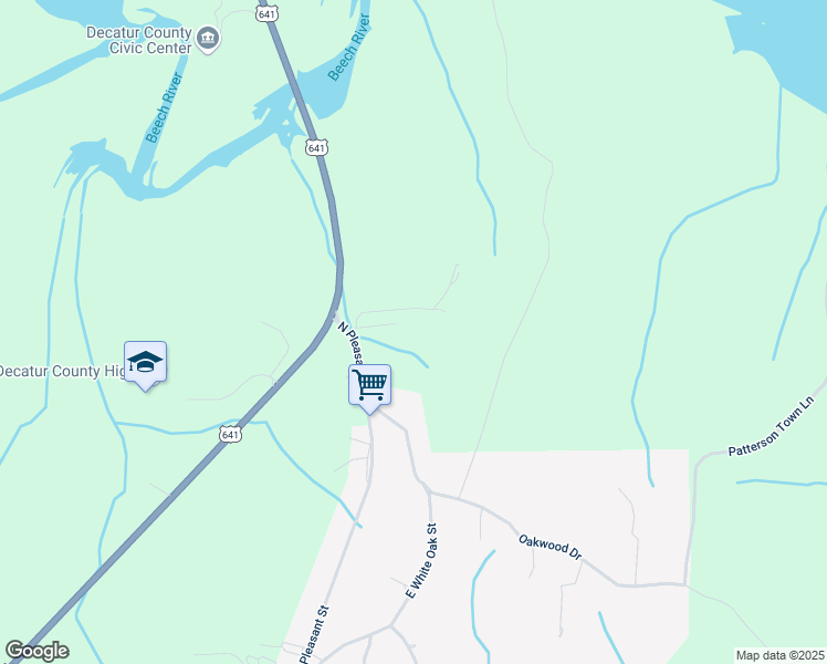 map of restaurants, bars, coffee shops, grocery stores, and more near 124 Hideout Hill Lane in Decaturville