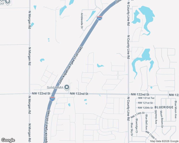map of restaurants, bars, coffee shops, grocery stores, and more near 9421 Northwest 122nd Street in Yukon