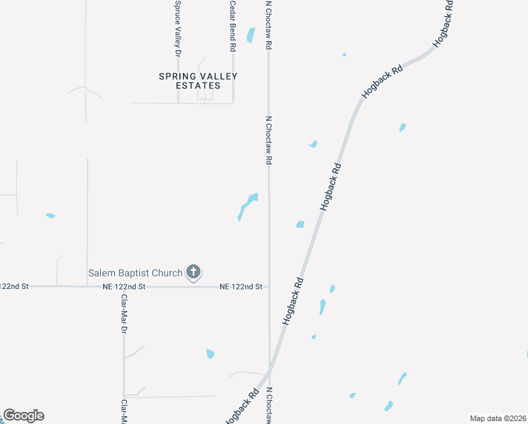 map of restaurants, bars, coffee shops, grocery stores, and more near 12201-13231 North Choctaw Road in Jones