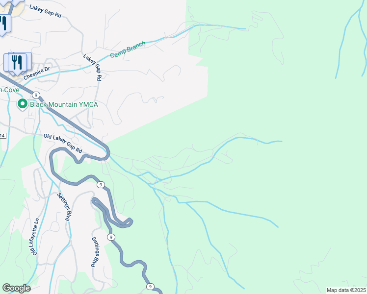 map of restaurants, bars, coffee shops, grocery stores, and more near 241 Fern Way in Black Mountain