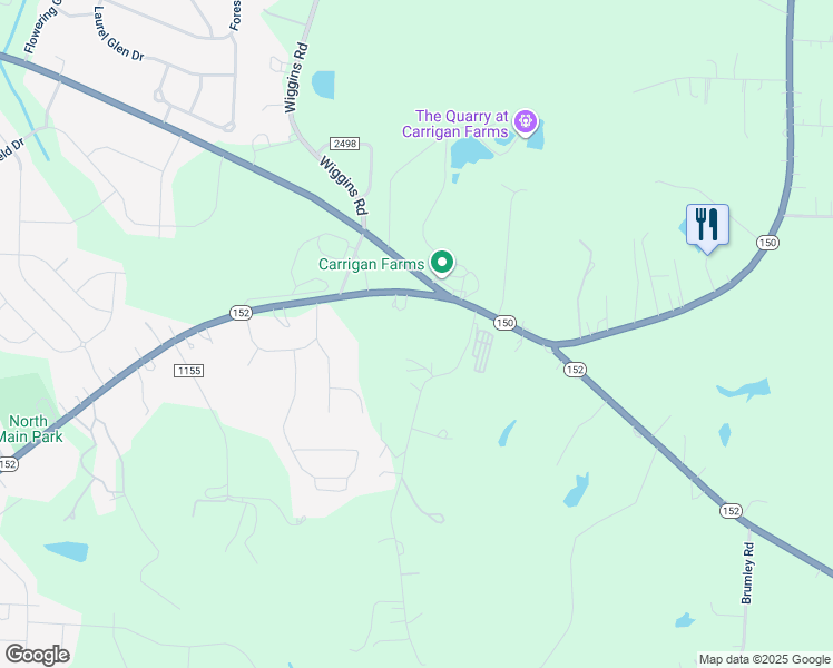 map of restaurants, bars, coffee shops, grocery stores, and more near 1758 Landis Highway in Mooresville