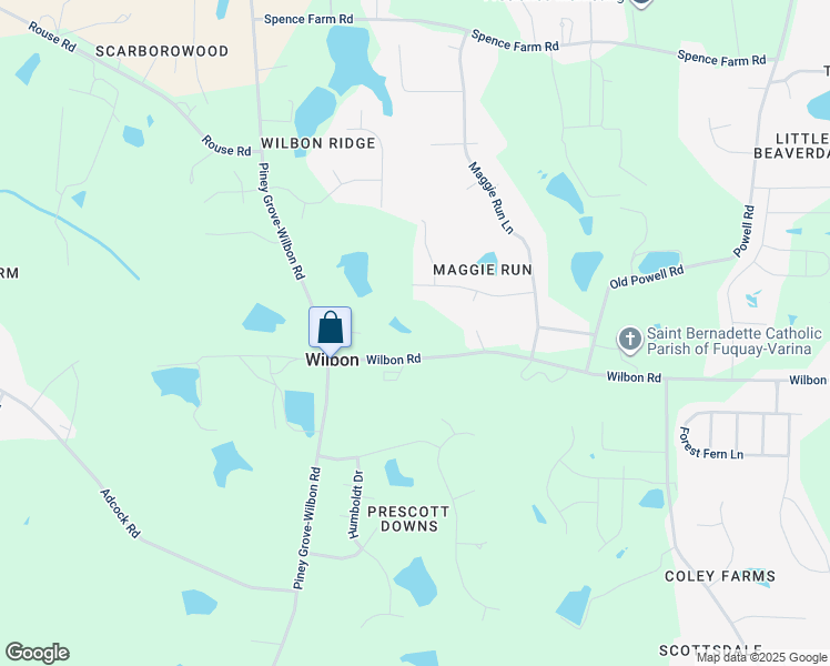 map of restaurants, bars, coffee shops, grocery stores, and more near 1316 Wilbon Road in Fuquay-Varina