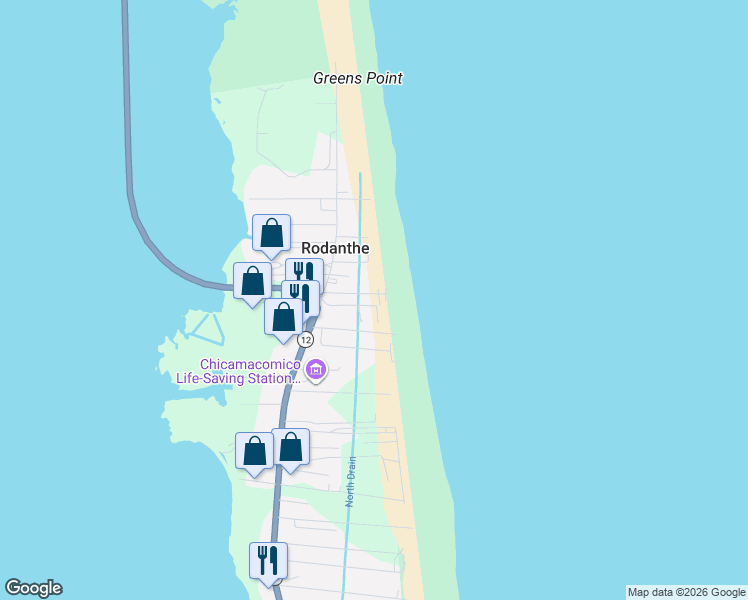map of restaurants, bars, coffee shops, grocery stores, and more near 23017 Ga Kohler Court in Waves