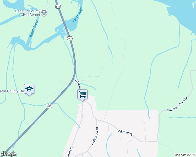 map of restaurants, bars, coffee shops, grocery stores, and more near 124 Hideout Hill Lane in Decaturville