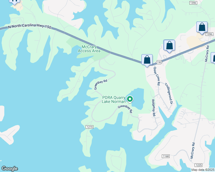 map of restaurants, bars, coffee shops, grocery stores, and more near 171 Greenbay Road in Mooresville