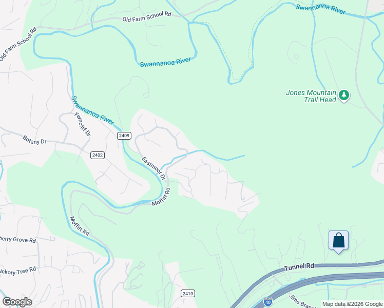 map of restaurants, bars, coffee shops, grocery stores, and more near 177 Eastmoor Drive in Asheville