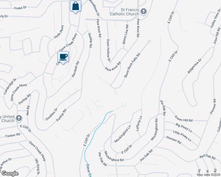 map of restaurants, bars, coffee shops, grocery stores, and more near 206 Burnt Rock Falls Road in Fairfield Bay
