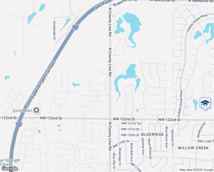 map of restaurants, bars, coffee shops, grocery stores, and more near 12805 High Plains Avenue in Oklahoma City