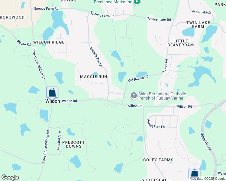 map of restaurants, bars, coffee shops, grocery stores, and more near 6520 Temple View Lane in Fuquay-Varina