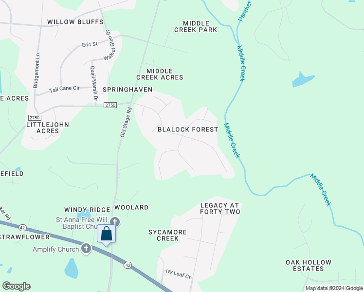 map of restaurants, bars, coffee shops, grocery stores, and more near 6605 Blalock Forest Drive in Wake County
