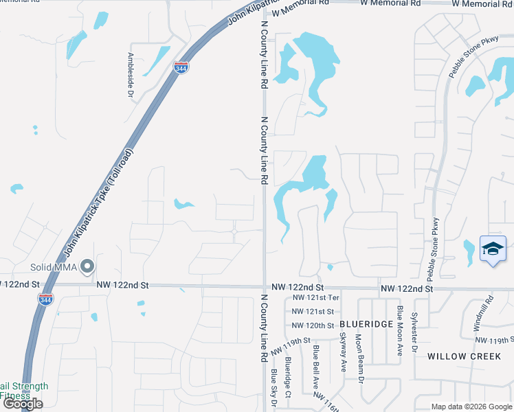 map of restaurants, bars, coffee shops, grocery stores, and more near 12805 High Plains Avenue in Oklahoma City