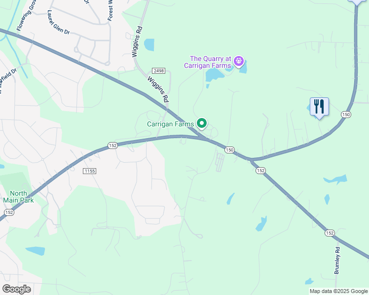 map of restaurants, bars, coffee shops, grocery stores, and more near 1758 Landis Highway in Mooresville