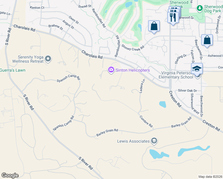 map of restaurants, bars, coffee shops, grocery stores, and more near 1685 Arbolado Road in Paso Robles