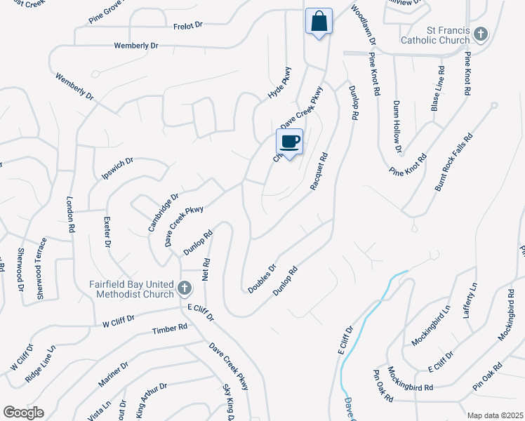 map of restaurants, bars, coffee shops, grocery stores, and more near in Shirley
