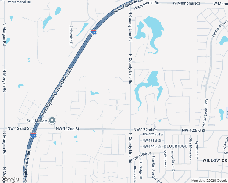 map of restaurants, bars, coffee shops, grocery stores, and more near 12301-12725 North County Line Road in Oklahoma City