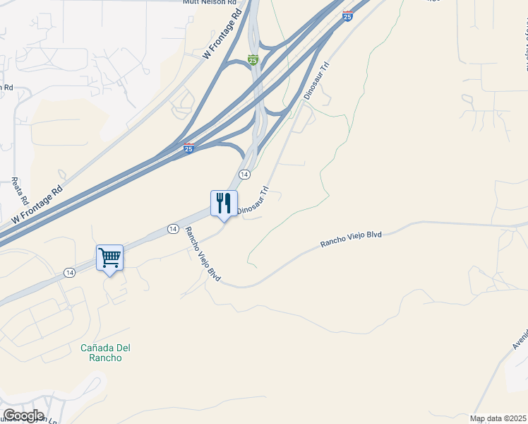 map of restaurants, bars, coffee shops, grocery stores, and more near 290 Dinosaur Trail in Santa Fe
