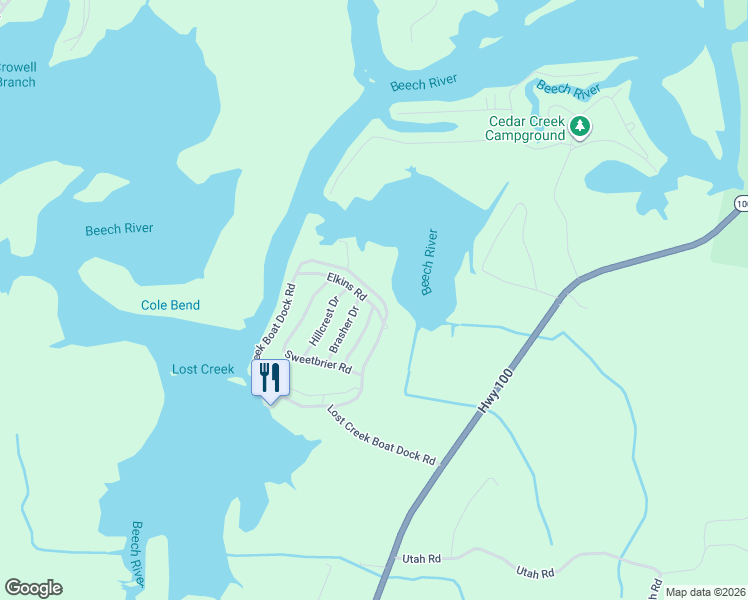 map of restaurants, bars, coffee shops, grocery stores, and more near 1032 Lost Creek Boat Dock Road in Decaturville