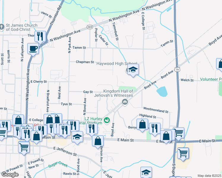 map of restaurants, bars, coffee shops, grocery stores, and more near 29 Morning Dr in Brownsville
