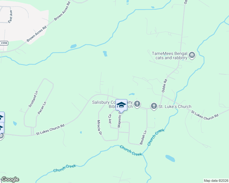 map of restaurants, bars, coffee shops, grocery stores, and more near 1410 Saint Lukes Church Road in Salisbury