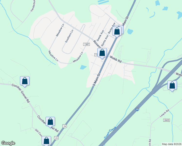 map of restaurants, bars, coffee shops, grocery stores, and more near 6075 Bertie Avenue in Salisbury