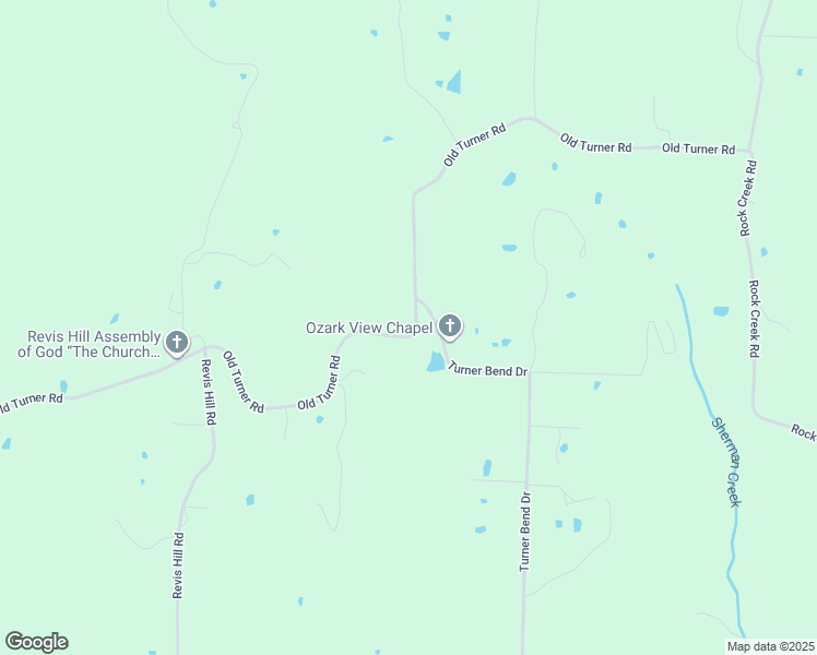 map of restaurants, bars, coffee shops, grocery stores, and more near 14433 Old Turner Road in Mountainburg