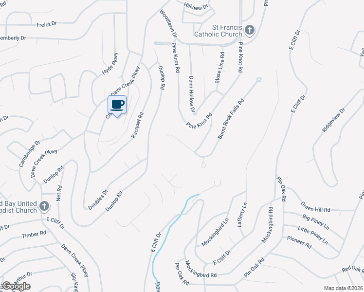 map of restaurants, bars, coffee shops, grocery stores, and more near 206 Burnt Rock Falls Road in Fairfield Bay