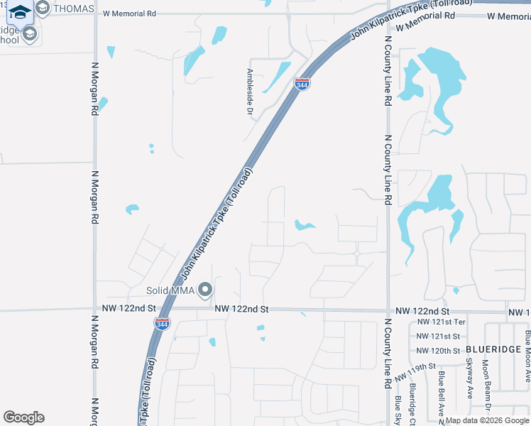 map of restaurants, bars, coffee shops, grocery stores, and more near 11326-13692 John Kilpatrick Turnpike in Yukon