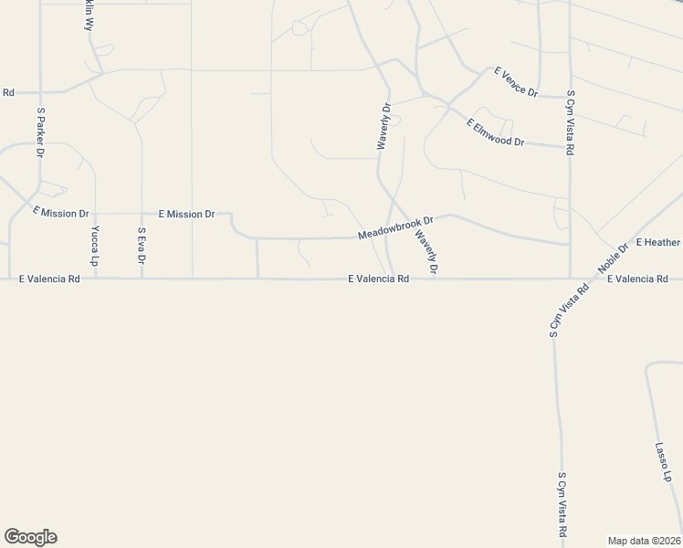 map of restaurants, bars, coffee shops, grocery stores, and more near 3401 East Valencia Road in Williams