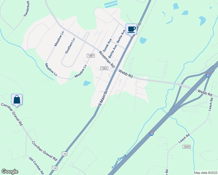 map of restaurants, bars, coffee shops, grocery stores, and more near 6015 South Main Street in Salisbury