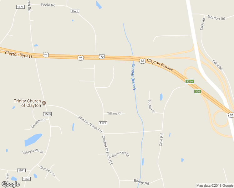 map of restaurants, bars, coffee shops, grocery stores, and more near 2252 Cooper Branch Road in Clayton