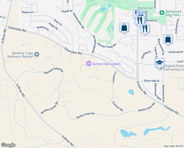 map of restaurants, bars, coffee shops, grocery stores, and more near 1685 Arbolado Road in Paso Robles