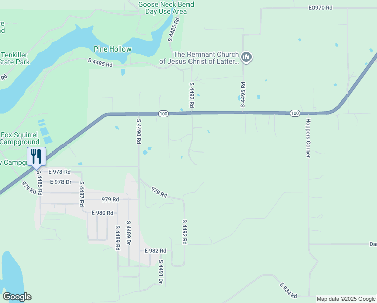 map of restaurants, bars, coffee shops, grocery stores, and more near 449189 East 979 Drive in Vian