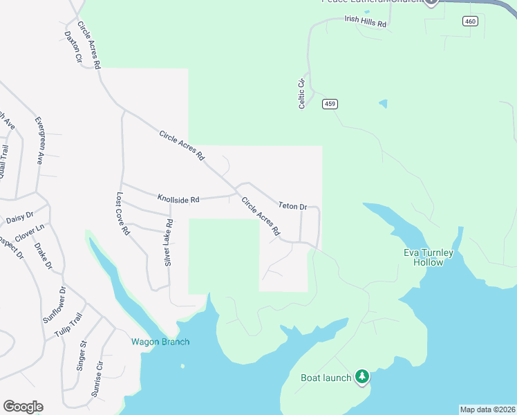 map of restaurants, bars, coffee shops, grocery stores, and more near Circle Acres Road in Shirley