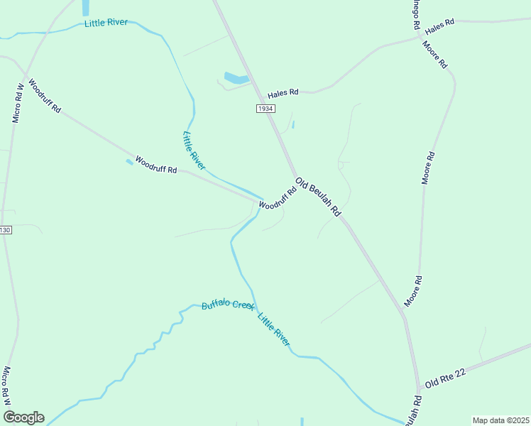 map of restaurants, bars, coffee shops, grocery stores, and more near 1450 Woodruff Road in Kenly