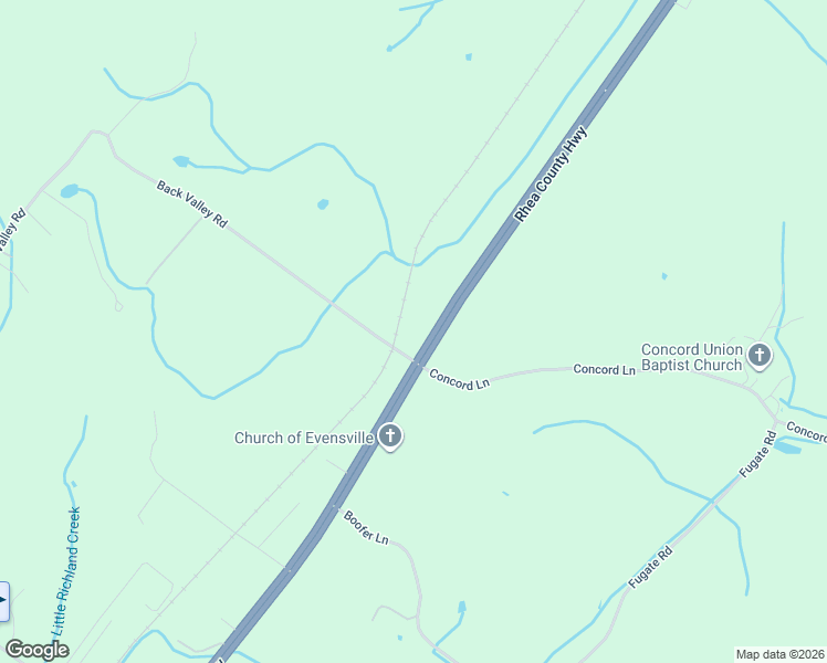 map of restaurants, bars, coffee shops, grocery stores, and more near 140 Concord Lane in Evensville