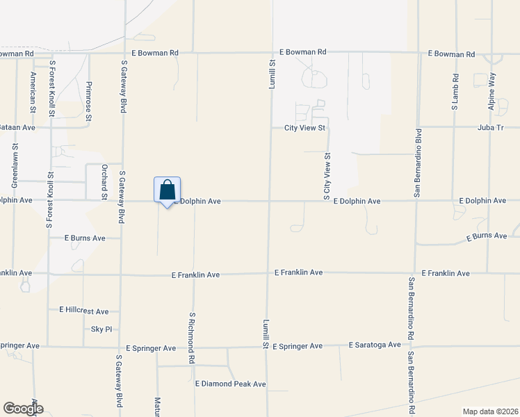 map of restaurants, bars, coffee shops, grocery stores, and more near 1248 Lumill Street in Ridgecrest