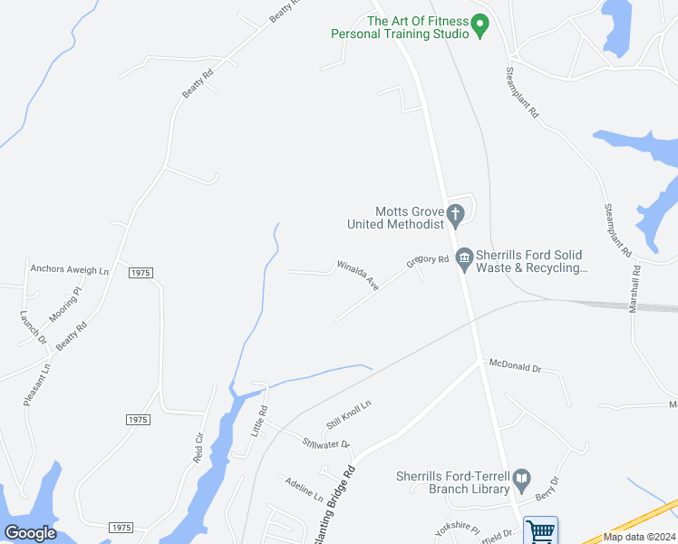 map of restaurants, bars, coffee shops, grocery stores, and more near 7893 Winalda Avenue in Sherrills Ford