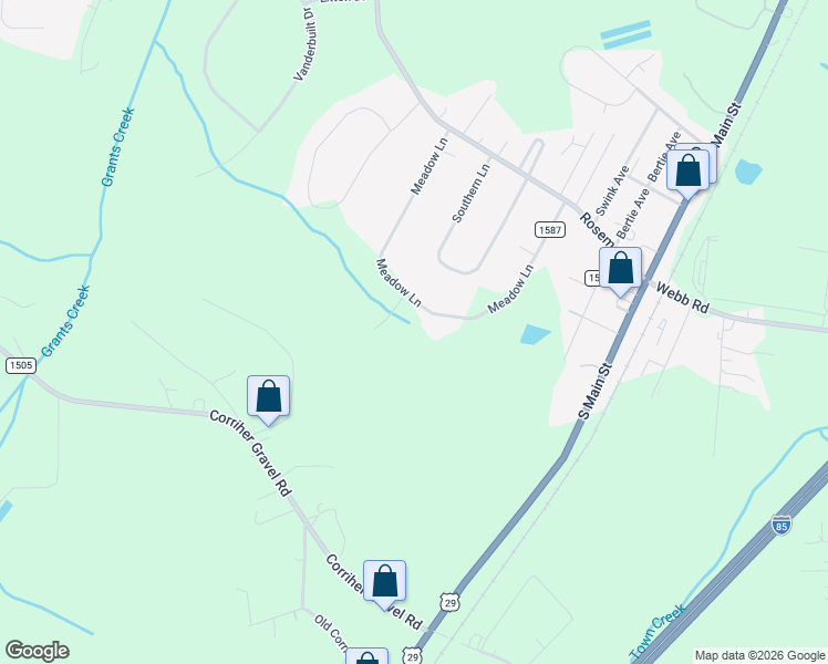 map of restaurants, bars, coffee shops, grocery stores, and more near 6180 Meadow Lane in Salisbury