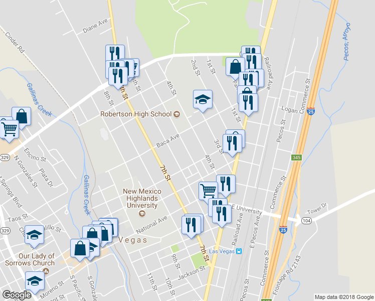 map of restaurants, bars, coffee shops, grocery stores, and more near 1045 5th St in Las Vegas