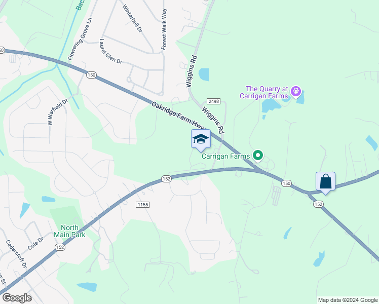 map of restaurants, bars, coffee shops, grocery stores, and more near 1711 Landis Highway in Mooresville