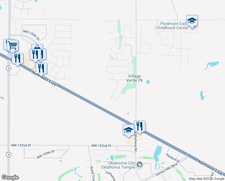 map of restaurants, bars, coffee shops, grocery stores, and more near 12809 Double V Dr. in Yukon